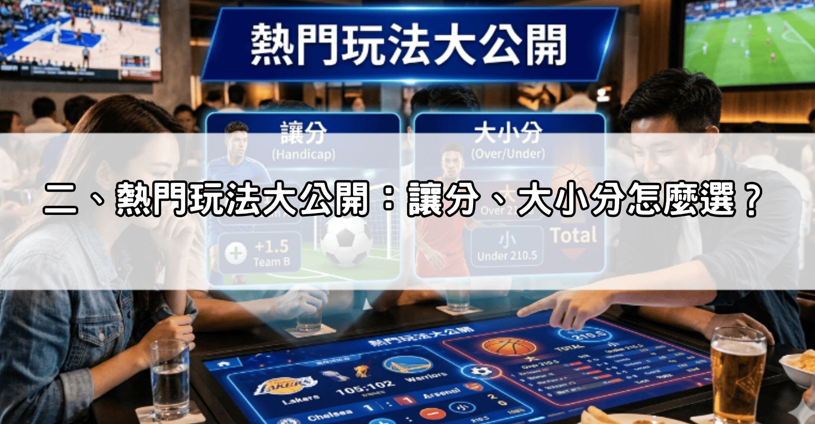 二、熱門玩法大公開：讓分、大小分怎麼選？